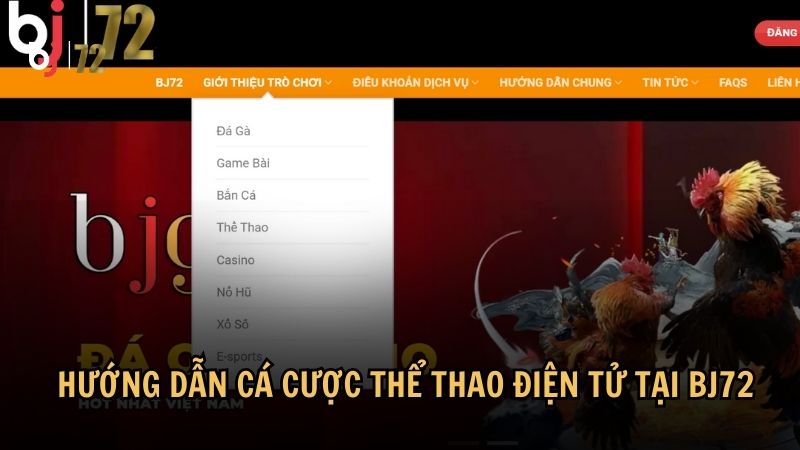 Hướng dẫn cá cược thể thao điện tử tại BJ72